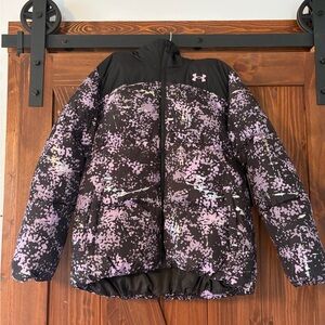 Under Armour Kids' Black and Purple Puffer Jacket